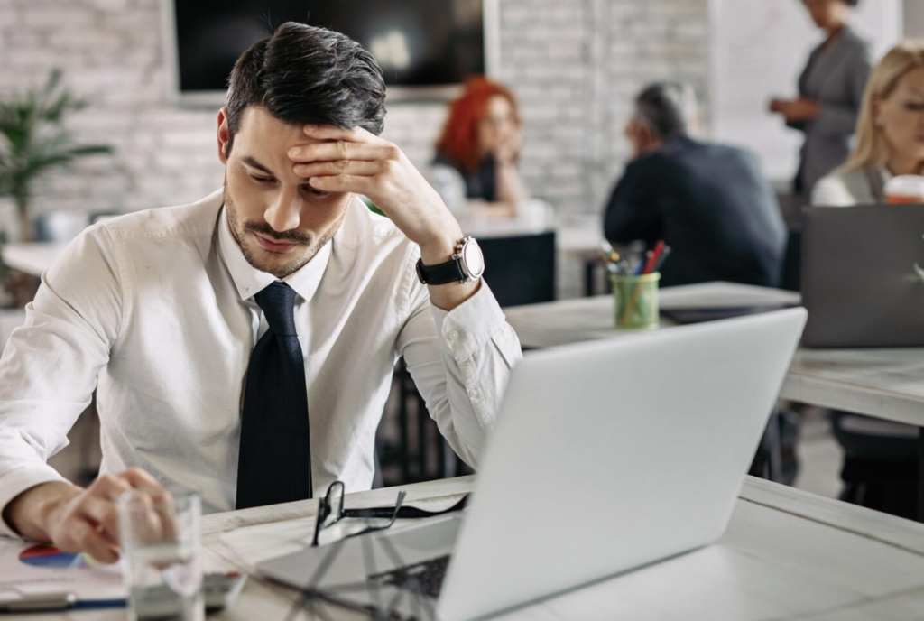 An employee feeling demotivated